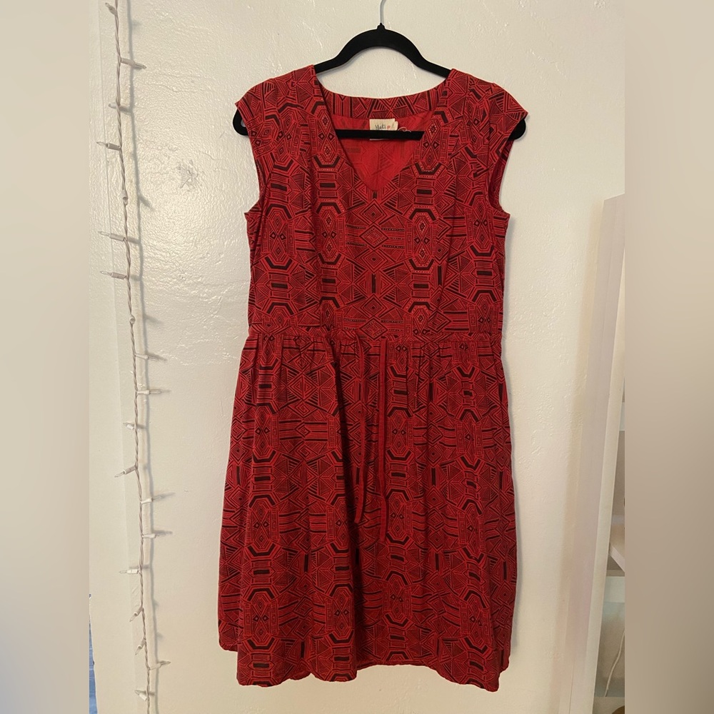 Mata Traders Dress, Fair Trade, Red, Size S